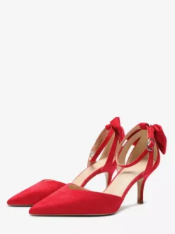Black Party Shoes Suede Open Toe Bow High Heel Pumps
