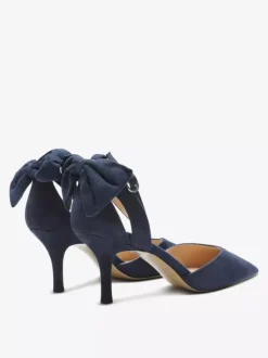 Black Party Shoes Suede Open Toe Bow High Heel Pumps