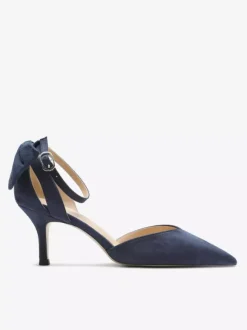Black Party Shoes Suede Open Toe Bow High Heel Pumps