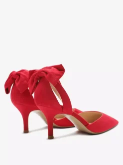 Black Party Shoes Suede Open Toe Bow High Heel Pumps