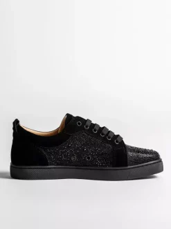Black Skate Sneakers Suede Round Toe Patchwork Lace Up Casual Shoes