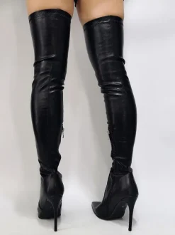 Black Thigh High Boots Sexy Pointed Toe Over The Knee Boots