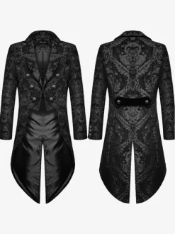 Black Vintage Retro Polyester Long Sleeves Retro Costumes For Man