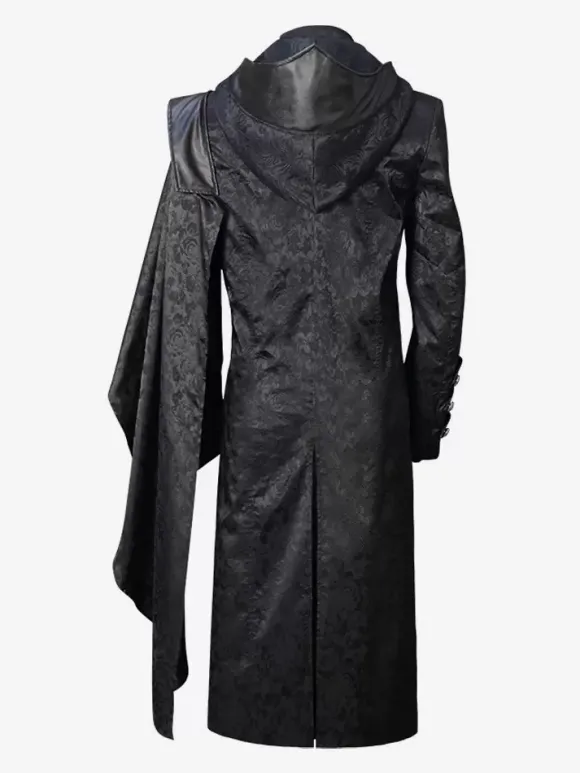 Black Vintage Vintage Long Sleeves Polyester Polyester Fiber Overcoat Retro Costumes For Man