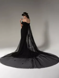 Black Wedding Dresses Lace Mermaid Sleeveless Panel Train Bridal Gown Free Customization