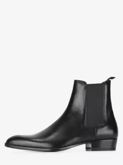 Black Chelsea Boots Men's Round Toe Slip On Ankle Boots