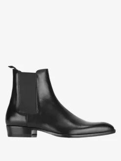 Black Chelsea Boots Men's Round Toe Slip On Ankle Boots