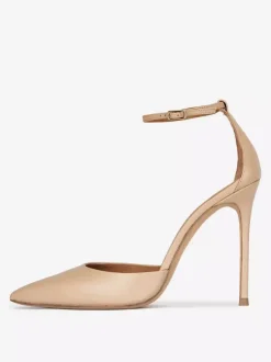 Black Dress High Heels Pointed Toe Stiletto Heel Ankle Strap Pumps