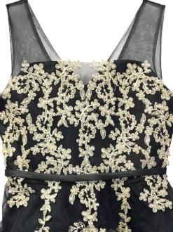 Black Flower Girl Dress Chiffon Lace V-Neck Sleeveless Kids Birthday Party Dresses