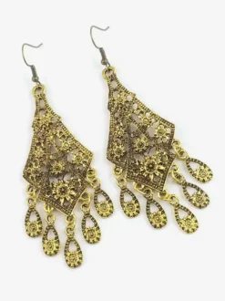 Black Gothic Wedding Earrings Metal Pierced Wedding Jewelry