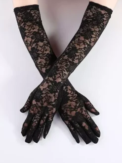Black Gothic Wedding Gloves Gloves Lace Bridal Gloves