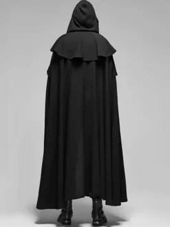 Black Hooded Cloak Unisex Medieval Gothic Vampire Cape Full Length Renaissance Costume