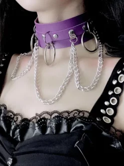 Black Lolita Metal Choker Metal Details Metallic Miscellaneous Lolita Accessories