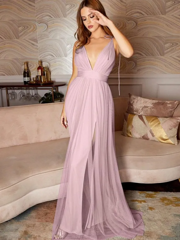 Black Loyal Wedding Dresses Tulle A-Line Sleeveless Split Front Floor-Length Bridal Gown Free Customization