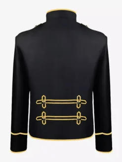 Black Men's Retro Steampunk Victorian Double Breast Long Sleeves Coat