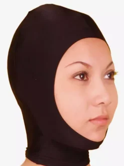 Black Open Face Lycra Spandex Hood