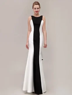 Black Prom Dresses 2026 Color Block Backless Fishtail Evening Gown Mermaid Ruffles Formal Dresses Free Customization
