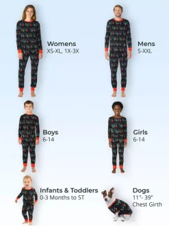 Black Red Christmas Stocking And Lights Print Family Pajamas Matching Set 2026