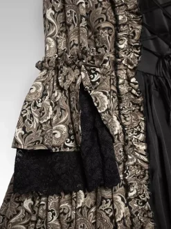 Black Retro Costumes Bows Lace Polyester Marie Antoinette Costume Dress Renaissance Clothing