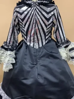 Black Retro Costumes Women's Floral Print Marie Antoinette Costume Ruffles Lace Polyester Set Dress Hat Retro 18th Century Costume Burgundy