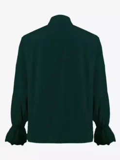 Black Retro Steampunk Shirt Cascading Ruffles Long Sleeves Vintage Blouses