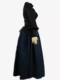 Black Retro Tudor Dress Costumes Women's Marie Antoinette Costume Ruffles Polyester Set Skirt Top Royal 18th Century Costume