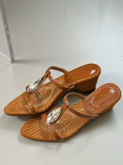 Black Sandal Slides Opem Roe Rhinestones T Type Chunky Heel Slippers