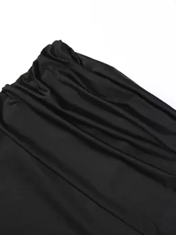 Black Sexy Club 2 Piece Set Women - High Neck Backless Bodysuit And Long Skirt - Summer Night Out 2026