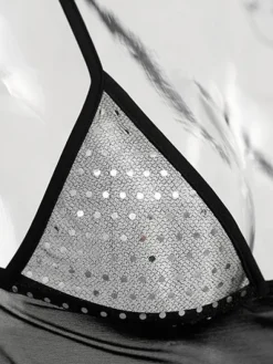 Black Sexy Gown Set 2 Piece Split Straps Slip Dresses With Panties For Women