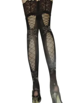 Black Solid Color Lycra Spandex Sexy Stockings
