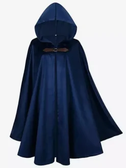 Black Vintage Retro Medieval Deer Suede Cape Retro Battle Warrior Costume Cape