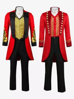 Black Vintage Set Retro Polyester Grommets Long Sleeves Retro Costumes For Man