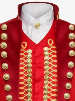 Black Vintage Set Retro Polyester Grommets Long Sleeves Retro Costumes For Man