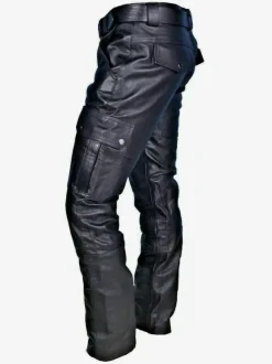 Black Vintage Skinny Retro PU Leather Retro Costumes For Man