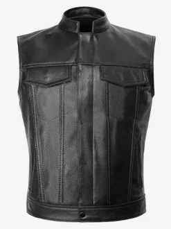 Black Vintage Top Retro Polyester Sleeveless Retro Costumes For Man