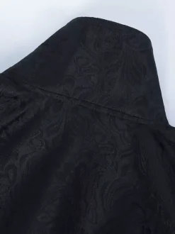 Black Vintage Vintage Chains Jacquard Sleeveless Polyester Cloak Retro Costumes For Man