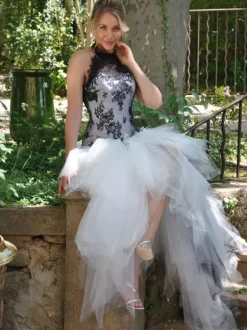 Black Wedding Dresses Sheath Sleeveless Lace With Train Bridal Gown Free Customization