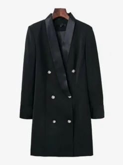Blazer Jacket Double Breasted V-Neck Blazer Dress For Women