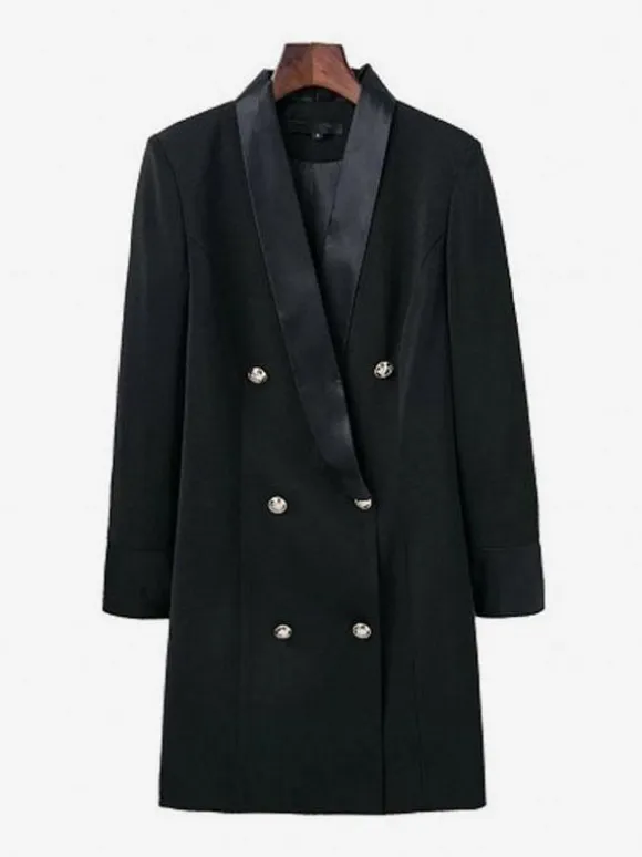 Blazer Jacket Double Breasted V-Neck Blazer Dress For Women