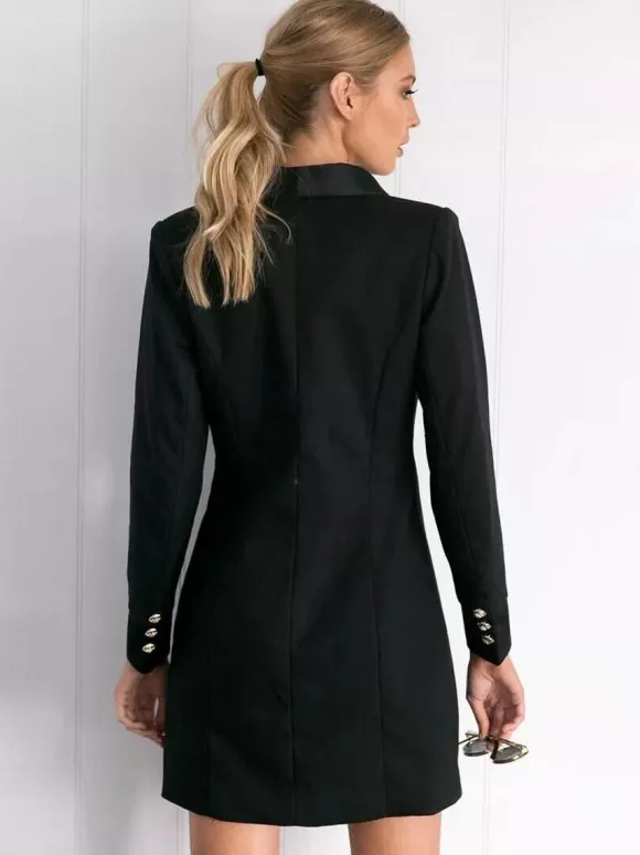 Blazer Jacket Double Breasted V-Neck Blazer Dress For Women