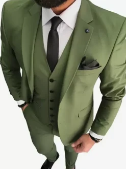 Blazers & Jackets Men's Casual Suits Plaid Business Casual Green Attractive Men's Casual Suits