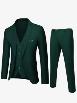 Blazers & Jackets Men's Casual Suits Chic Hunter Green Black Cool Casual Suits For Men