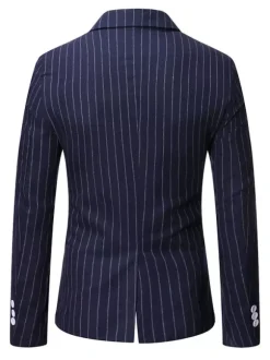 Blazers & Jackets Men's Casual Suits Stripes Business Casual Grey Black Cool Casual Suits For Man