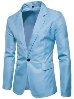 Blazers & Jackets Men's Casual Suits Business Casual Green khaki Attractive Men's Casual Suits