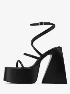Block Heel Sandals Platform Square Toe Strappy Homecoming Shoes