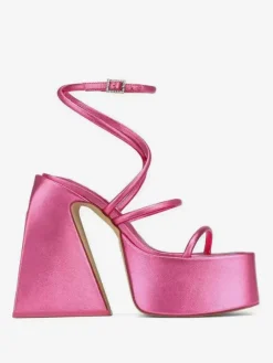 Block Heel Sandals Platform Square Toe Strappy Homecoming Shoes