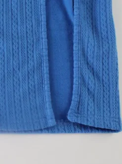 Blue High Slit Cami Maxi Dress For Women - Sexy Spaghetti Strap Bodycon Sundress - Summer Beach Vacation 2026