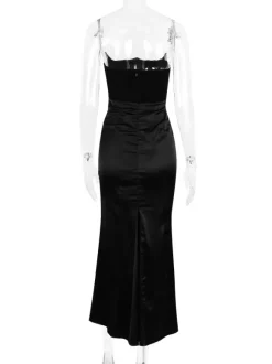 Bodycon Dresses Gray Sleeveless Pleated Chic Strapless Irregular Body-conscious Dress Sheath Dress