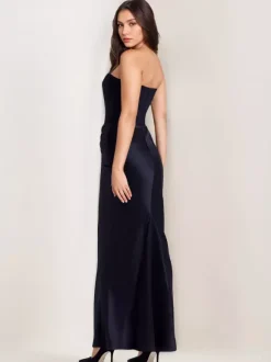 Bodycon Dresses Gray Sleeveless Pleated Chic Strapless Irregular Body-conscious Dress Sheath Dress