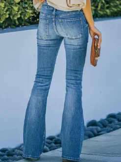 Bootcut Jeans for Women Buttons High Rise Cotton Flare Bottom 2026